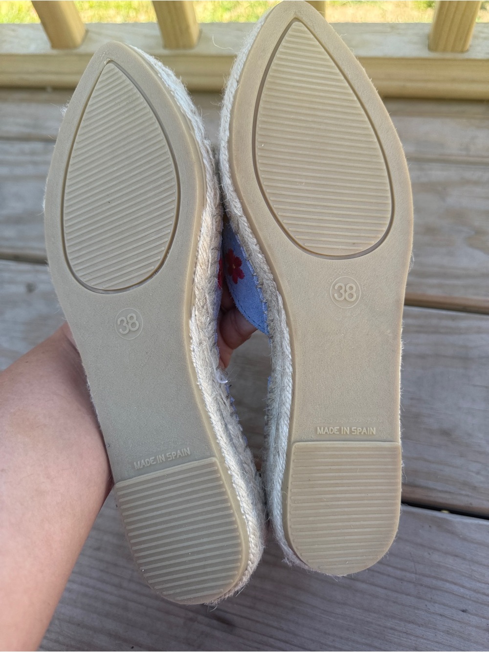 Lavender Embroidered Floral Espadrille Slingbacks - Picture 6 of 6